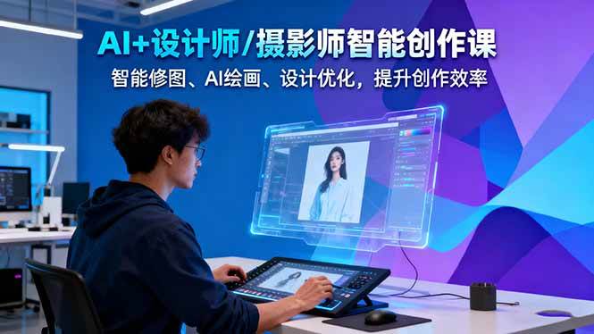 AI+设计师/摄影师智能创作课：智能修图、AI绘画、设计优化，提升创作效率-老菜鸟