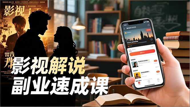 Tk影视解说副业速成课，软件安装、全流程实操、爆款预设，新手两周变现-老菜鸟
