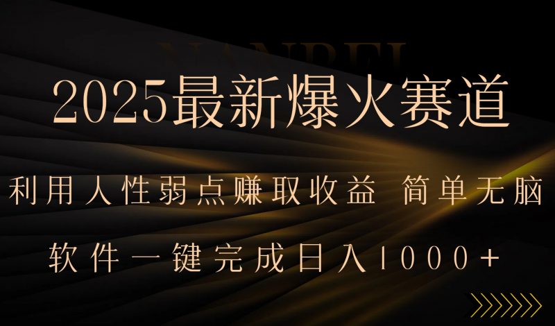 2025最新爆火赛道，利用人生弱点赚取收益，全程一键批量制作，小白轻松上手-老菜鸟