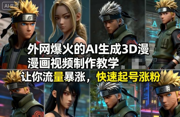 外网爆火的AI生成3D漫画视频制作教学，让你流量暴涨，快速起号涨粉-老菜鸟