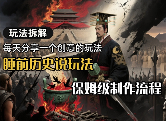 玩法拆解睡前历史说玩法，保姆级制作流程-老菜鸟