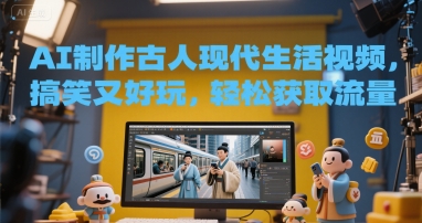 AI制作古人现代生活视频，搞笑又好玩，轻松获取流量-老菜鸟