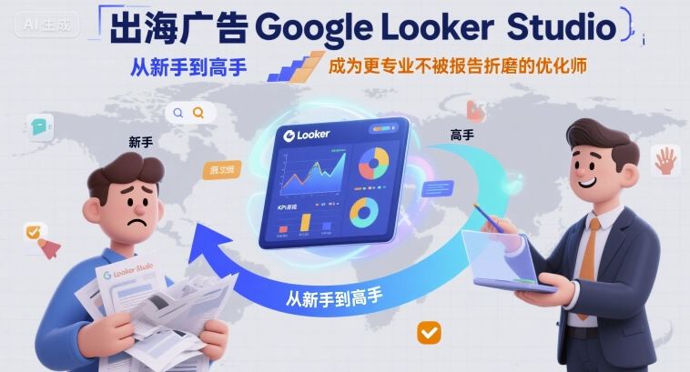 出海广告Google Looker Studio从新手到高手，成为更专业不被报告折磨的优化师-老菜鸟