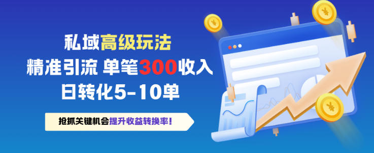 私域高级玩法，精准引流，单笔3张收益，日转化5-10单-老菜鸟