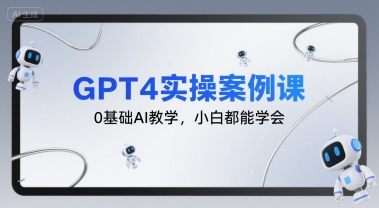 GPT4实操案例课，0基础AI教学，小白都能学会-老菜鸟