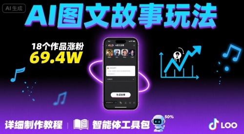 抖音爆火的ai图文故事玩法，18个作品涨粉69.4W，详细制作教程+智能体-老菜鸟