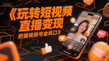 玩转短视频直播变现，把握视频号金风口-老菜鸟