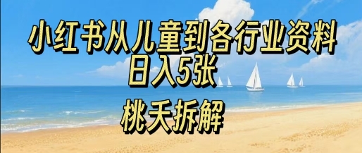 小红书从儿童到各行业学习资料，日入500+-老菜鸟