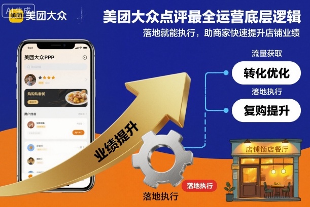 美团大众点评最全运营底层逻辑，落地就能执行，助商家快速提升店铺业绩-老菜鸟