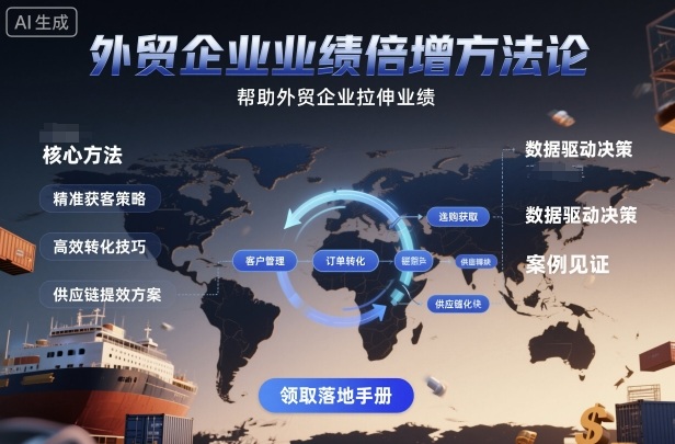 外贸企业业绩倍增方法论，帮助外贸企业拉伸业绩-老菜鸟