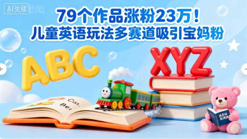 79个作品涨粉23w！儿童英语玩法多赛道吸引宝妈粉-老菜鸟