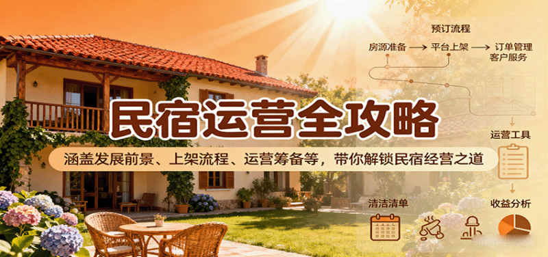 民宿运营全攻略:涵盖发展前景、上架流程、运营筹备等,带你解锁民宿经营之道-老菜鸟