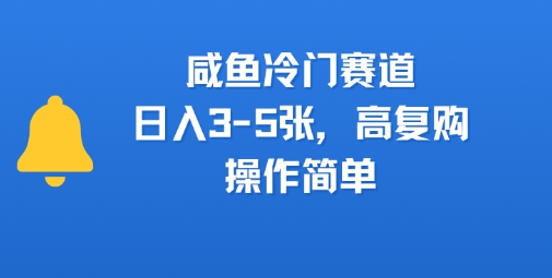 闲鱼冷门赛道，日入3-5张，高复购，操作简单-老菜鸟