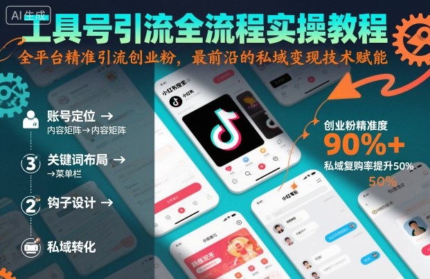 工具号引流全流程保姆级实操教程，全平台精准引流创业粉，最前沿的私域变现技术赋能-老菜鸟
