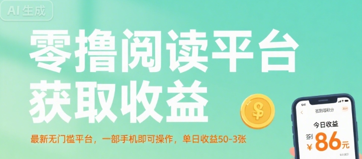 零撸阅读平台获取收益，最新无门槛平台，一部手机即可操作，单日收益50-3张-老菜鸟