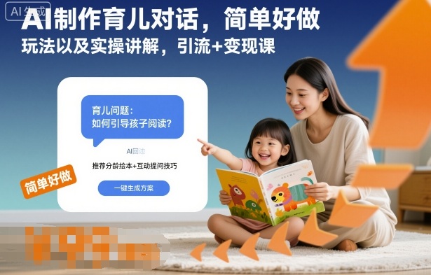 AI制作育儿对话，简单好做，玩法以及实操讲解，引流+变现课-老菜鸟