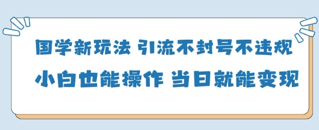 AI国学项目-零基础小白都能轻松上手-当天见收益-老菜鸟
