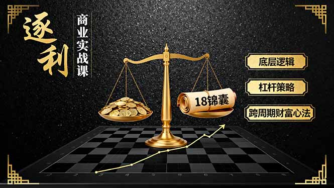 《逐 利》商业实战课，底层逻辑、杠杆策略、18锦囊，跨周期财富心法（更新）-老菜鸟